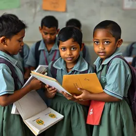 material didático e uniforme