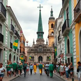 tradição das ruas verde e amarelo