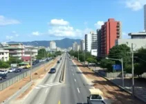 obra viária em Santo André
